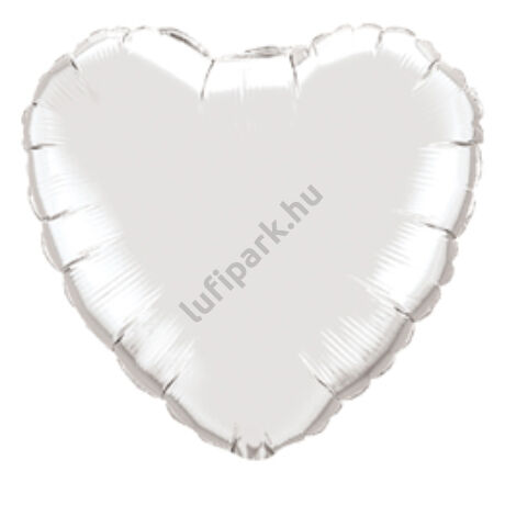 18 inch-es ezüst silver szív fólia lufi