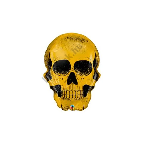 36 inch-es Golden Skull - Arany Koponya Halloween Fólia Lufi