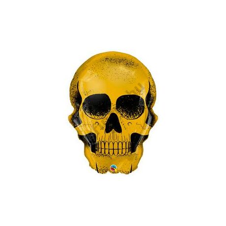 36 inch-es Golden skull fólia lufi
