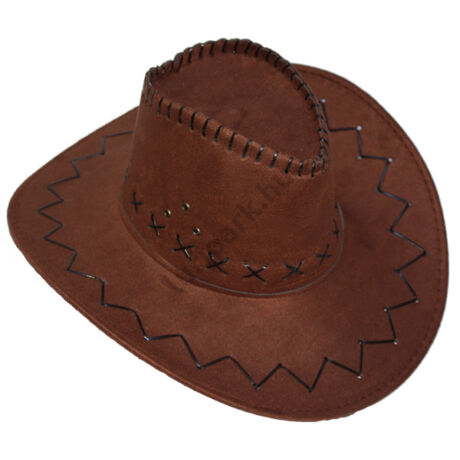 Barna velúr cowboy kalap