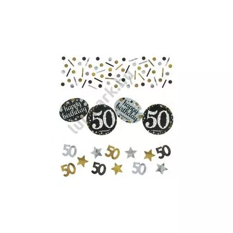 50-es Szülinapi Számos Arany - Ezüst Vegyes Konfetti Válogatás - 34 gramm