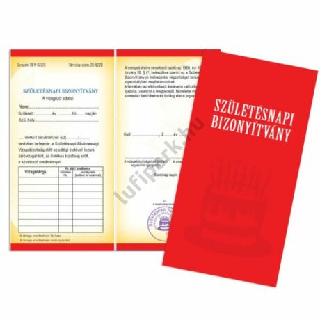 SZÜLETÉSNAPI BIZONYÍTVÁNY