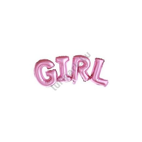 GIRL Feliratú Rózsaszín Levegős Fólia Lufi - Babaszületésre