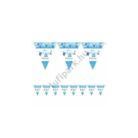 Shower With Love Kék Zászlófüzér Babaszületésre - 4 m Shower With Love Kék Zászlófüzér Babaszületésre - 4 m