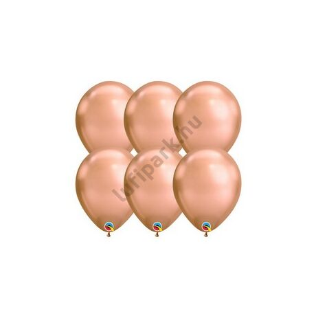 11 inch-es Chrome Rosegold - Rózsaarany Kerek Lufi