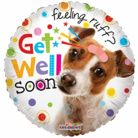 Get well soon kutyás fólia lufi