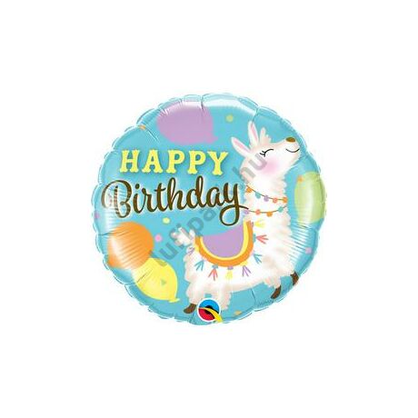 18 inch-es Llama Happy Birthday fólia