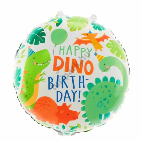 18 inch-es Happy Birthday dinoszauruszok fólia lufi