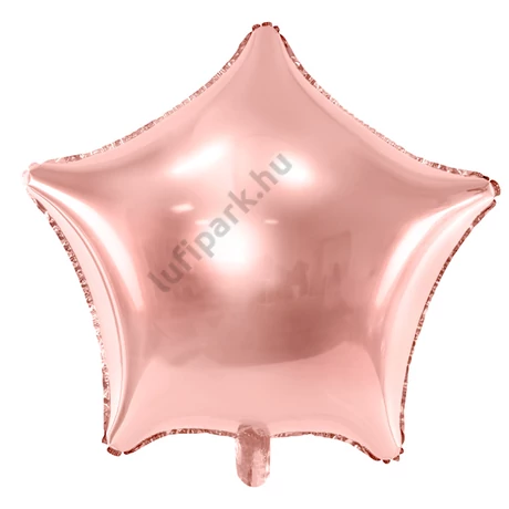 Csillag alakú rosegold fólia lufi