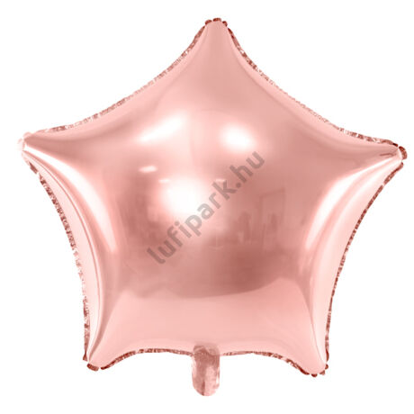 Csillag alakú rosegold fólia lufi