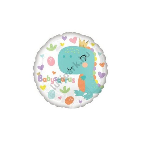 18 inch-es Dínó Mintás - Babysaurus Fólia Lufi Babaszületésre