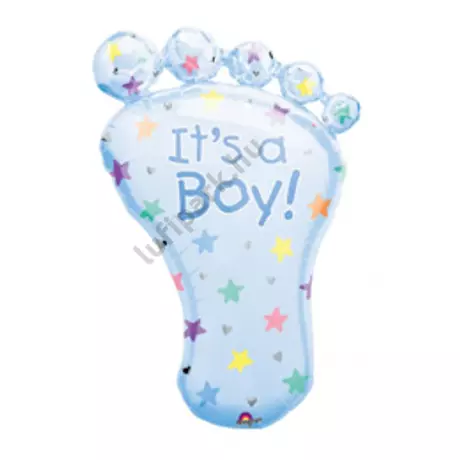 It is a Boy Foot - Bébi Talp - Super Shape Fólia Léggömb Babaszületésre