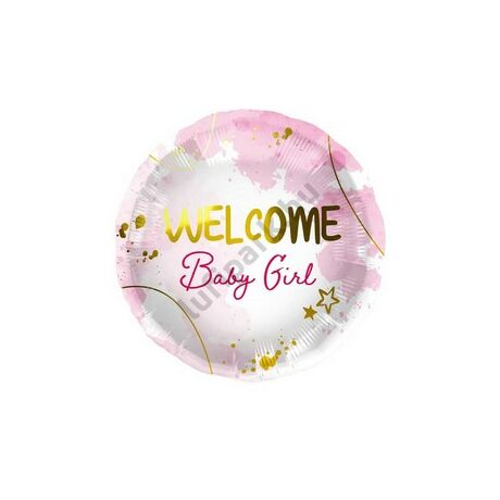 18 inch-es Welcome Baby Girl Szülinapi Fólia Lufi