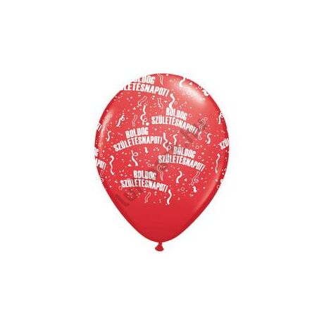 11 inch-es Boldog Születésnapot Sparkling Burgundy - Bordó Lufi