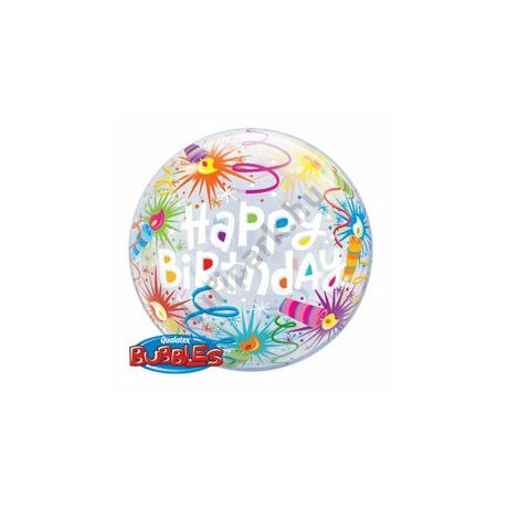 22 inch-es Birthday Lit Candles Szülinapi Bubble Lufi