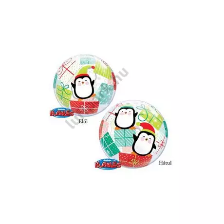 22 inch-es Penguins & Presents Karácsonyi Bubble Lufi
