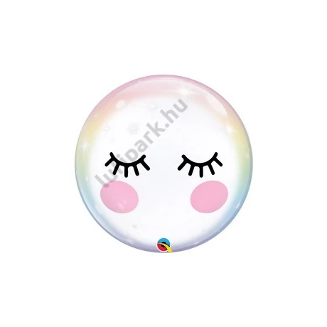 22 inch-es Szempilla Mintás Unikornis - Eyelashes Unicorn Bubble Lufi