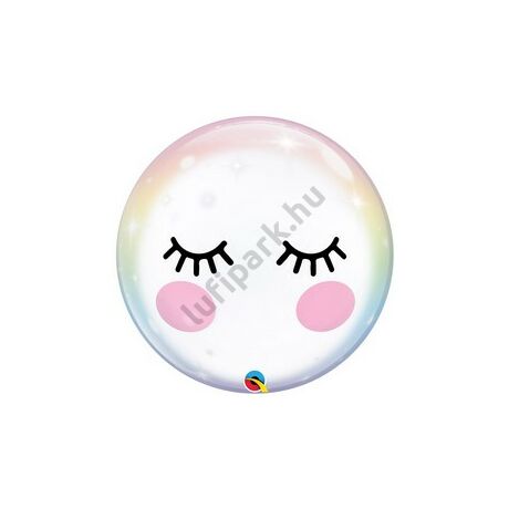 22 inch-es Szempilla Mintás Unikornis - Eyelashes Unicorn Bubble Lufi