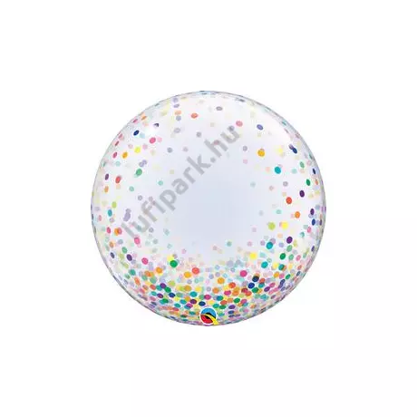 24 inch-es Színes Konfetti Pöttyös Mintás - Colorful Confetti Dots  Bubbles Lufi