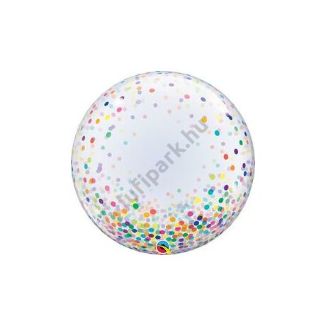 24 inch-es Színes Konfetti Pöttyös Mintás - Colorful Confetti Dots  Bubbles Lufi
