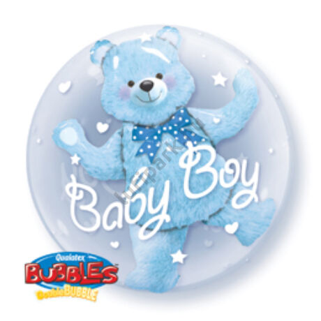 24 inch-es Baby Blue Bear Double Bubbles
