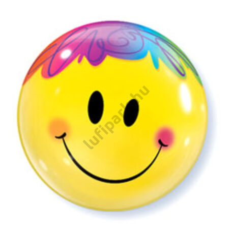 22 inch-es Mosolygó Arc - Bright Smiley Face Bubbles Lufi