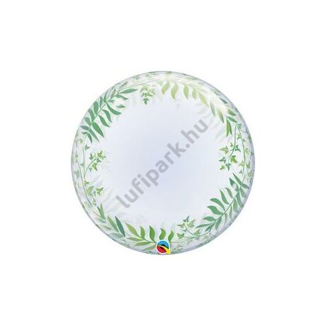 24 inch-es Elegant Greenery - Zöld Levél Mintás Deco Bubble Lufi