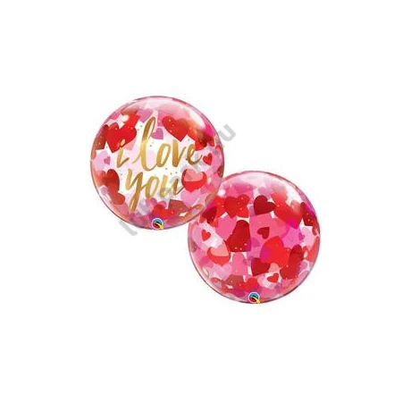 22 inch-es I Love You Paper Hearts Bubble Lufi Valentin-napra