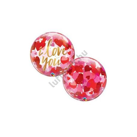 22 inch-es I Love You Paper Hearts Bubble Lufi Valentin-napra