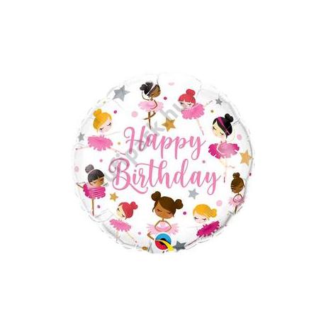 18 inch-es Birthday Ballerinas Szülinapi Fólia Lufi