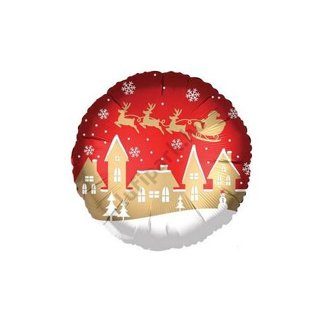 18 inch-es Satin Santa Village Karácsonyi Fólia Lufi