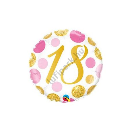 18 inch-es 18-as pink&gold dots fólia