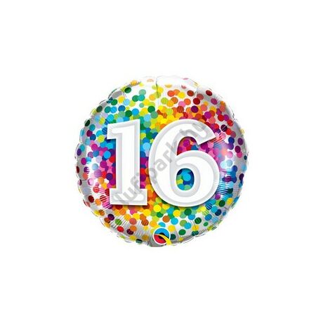 18 inch-es 16 rainbow confetti fólia