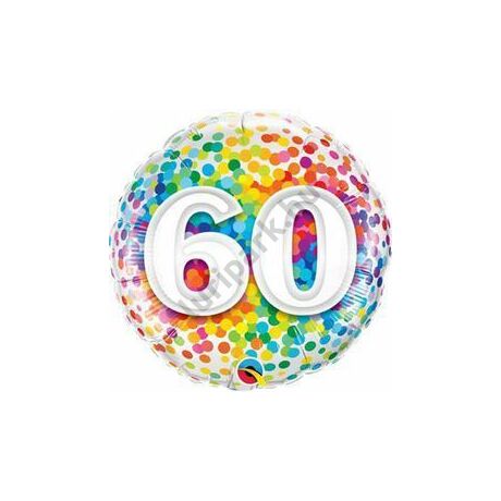 18 inch-es 60 rainbow confetti fólia luf