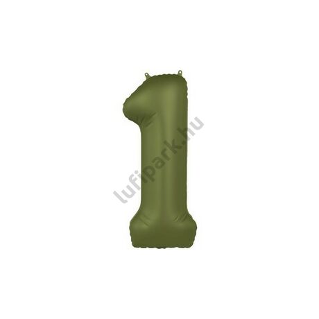 34 inch-es 1 Matt Zöld - Olive Green Számos Super Shape Fólia Lufi