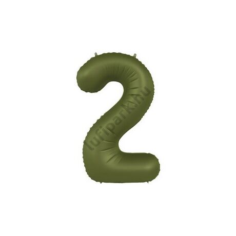34 inch-es 2 Matt Zöld - Olive Green Számos Super Shape Fólia Lufi