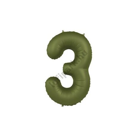 34 inch-es 3 Matt Zöld - Olive Green Számos Super Shape Fólia Lufi