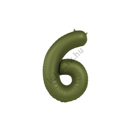34 inch-es 6 Matt Zöld - Olive Green Számos Super Shape Fólia Lufi