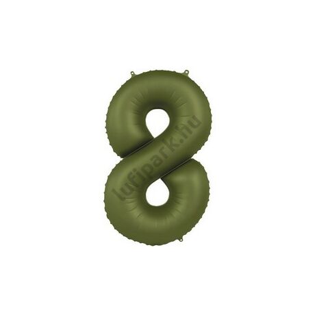 34 inch-es 8 Matt Zöld - Olive Green Számos Super Shape Fólia Lufi