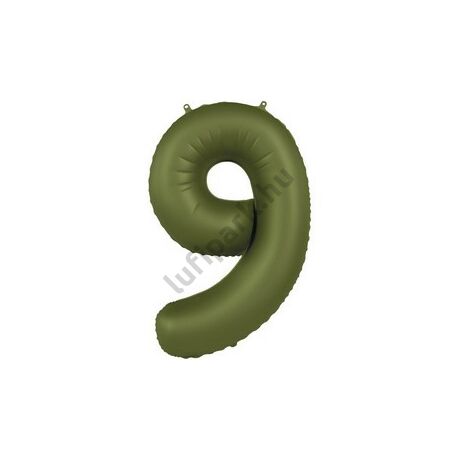 34 inch-es 9 Matt Zöld - Olive Green Számos Super Shape Fólia Lufi