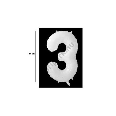 34 inch-es 3 Tejfehér - Milky Számos Super Shape Fólia Lufi