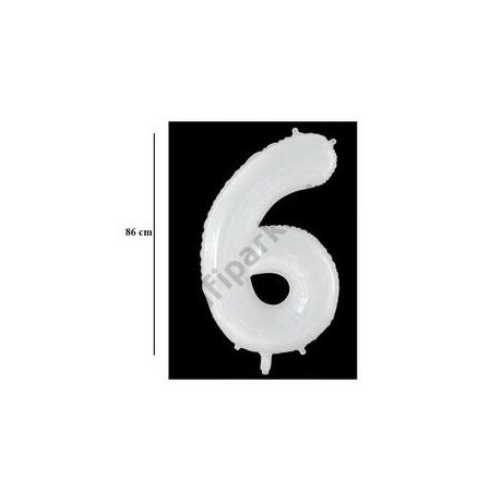 34 inch-es 6 Tejfehér - Milky Számos Super Shape Fólia Lufi