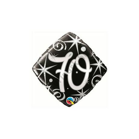 18 inch-es 70. Szülinap Elegant Sparkles and Swirls Születésnapi Számos Fólia Léggömb