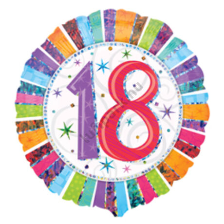 18 inch-es Radiant Birthday 18. Számos Szülinap Születésnapi Fólia Léggömb