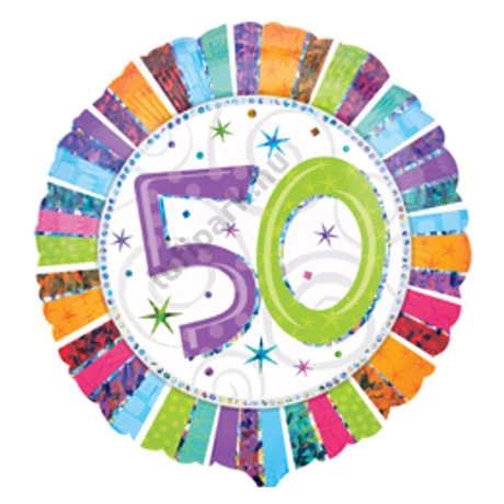 18 inch-es radiant bday 50-es fólia lufi