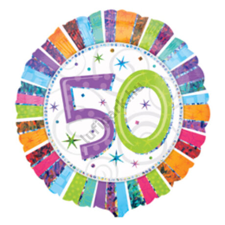 18 inch-es radiant bday 50-es fólia lufi