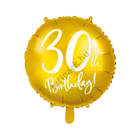 30. Évszámos fólia lufi, Happy Birthday