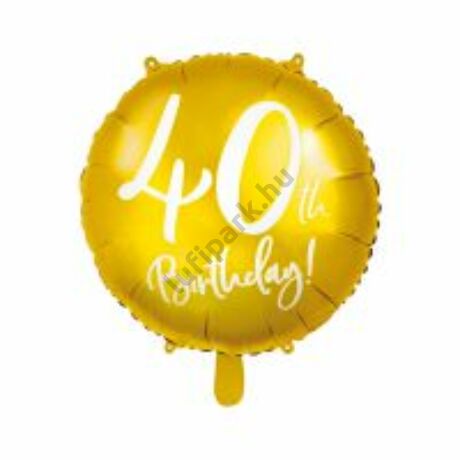 40. Évszámos fólia lufi, Happy Birthday