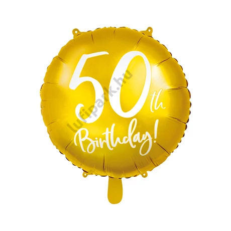 50. Évszámos fólia lufi, Happy Birthday