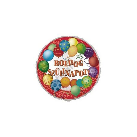 17 inch-es Boldog Szülinapot Léggömbös Parti Fólia Lufi